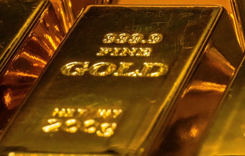 gold and black rectangular case